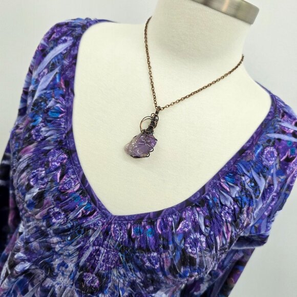Live And Let Live Velvet‎ Top Womens Size Small Purple V-Neck Fairy Whimsical - Picture 7 of 14